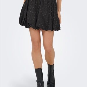 JDY Elegant Black Sparkle Bubble Skirt